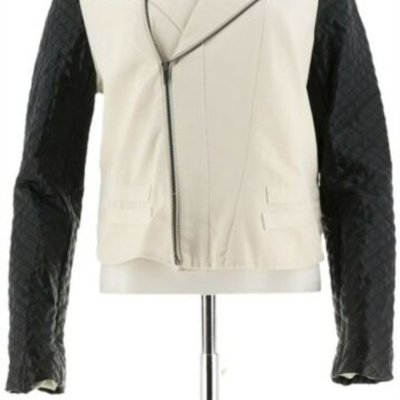 NWT VIEW WALTER BAKER QUILTED SLEEVE MOTO‎ JACKET 10 - Picture 2 of 11